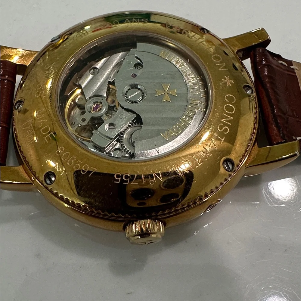 Gold Watch with Brown Strap - Picture 4 of 7